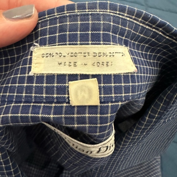 Men's Navy Checkered Shirt - Picture 5 of 11